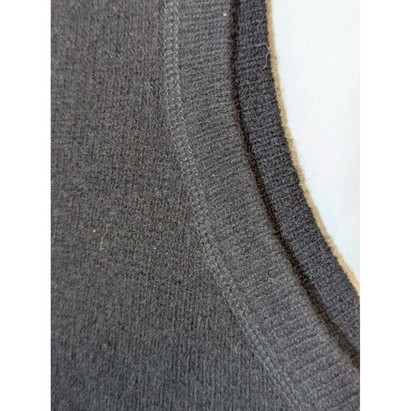 Heather Tweed Black Lambswool V-Neck Sweater Vest M Mens Warm Classic - Picture 2 of 4